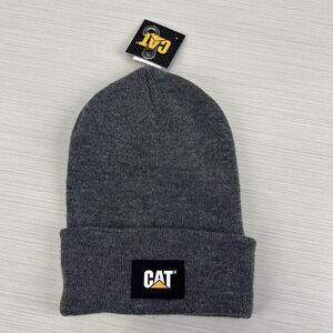 Caterpillar Gray Beanie Knit Cap One Size Men's Reflective Winter Hat NWT